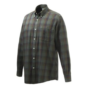 Camicia Wood Button Down Verde/rosso