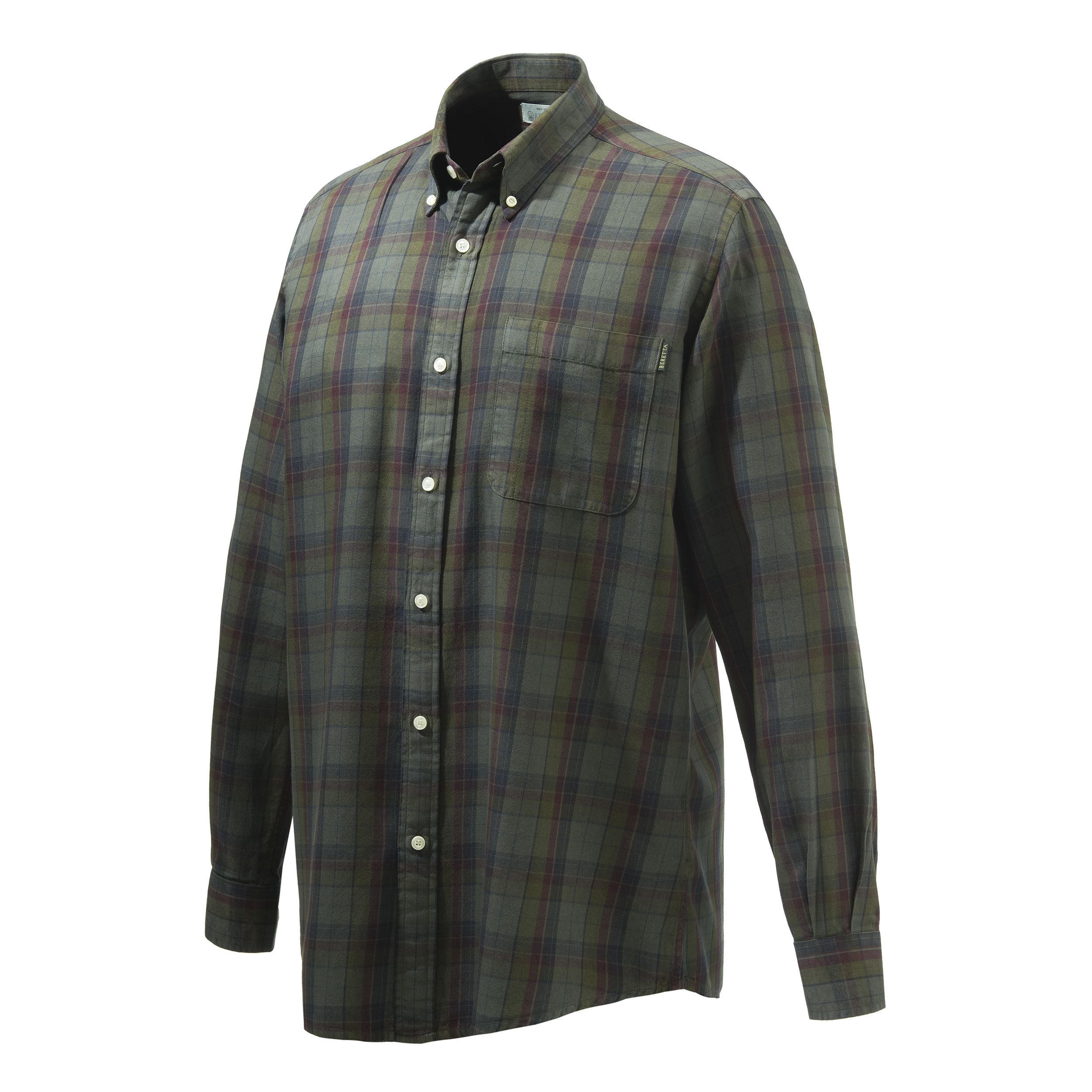 Camicia Wood Button Down Verde/rosso